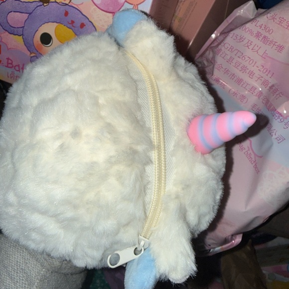 Baby Three BB3 Big Head Baby Zipper Bag Plush Unicorn - Picture 2 of 2